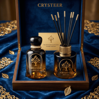 Flacon de parfum en verre de luxe personnalisé, diffuseur à bâtonnets 30ML 50ML 100ML, couleur dégradée noire givrée pour parfum de luxe sur mesure