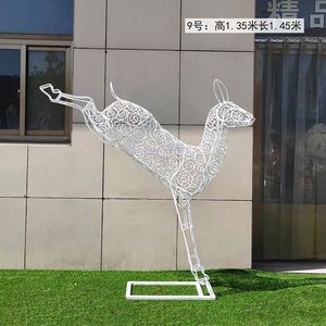 ชีวิตขนาดกวางสีขาวสแตนเลสประติมากรรมสัตว์ธรรมชาติ - Product Image 6