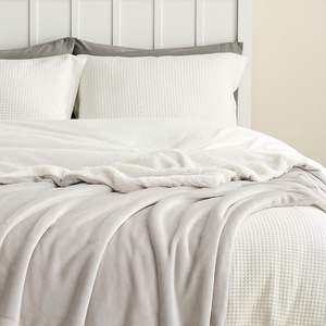 Toptan mercan polar ağır peluş kış battaniyesi Ac mikrofiber Eskimo kral boyutu nokta ve katı desen ile ucuz ve dayanıklı - Product Image 6