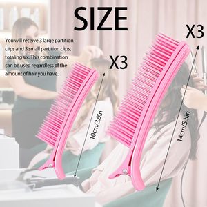 Pinces <span class=keywords><strong>à</strong></span> <span class=keywords><strong>cheveux</strong></span> professionnelles pour coiffure, outils de salon, pinces de séparation, pinces <span class=keywords><strong>à</strong></span> <span class=keywords><strong>cheveux</strong></span> roses, pinces personnalisées <span class=keywords><strong>avec</strong></span> logo, multi-teintes, <span class=keywords><strong>avec</strong></span> peigne - Product Image 2