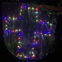 Drapeaux LED croisés Danseur chrétien Culte Drapeaux aile d'ange Bannière Église Drapeaux de louange métalliques avec lumières LED