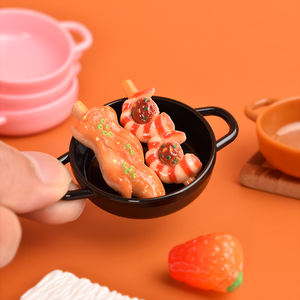 Miniatura de plato de resina pintado a mano, modelo de maceta artística para accesorios decorativos DIY - Product Image 4