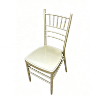 Chaise d'événement Chiavari moderne en métal doré empilable pour mariage