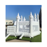 Toboggan de piscine gonflable en PVC blanc décoré pour mariage pour enfants videur gonflable fosse à balles