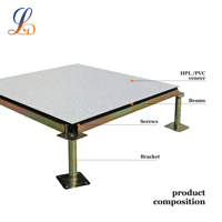 Dalles de sol antistatiques ESD Ling Ding en HPL PVC, sol surélevé 600x600mm pour centre de données, salle de serveurs, salle blanche