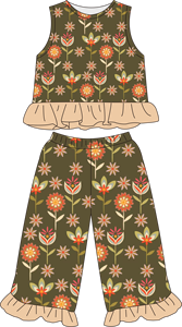 Nuovo Set Estivo alla Moda di Alta Qualità per Ragazze: Top Senza Maniche in Seta di Latte e Pantaloni Lunghi con Pizzo, Outfit Casual - Product Image 3