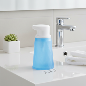 Dispenser di sapone Spirella 'Pool' in polipropilene blu, 8 x 8 x 15,7 cm - Product Image 3