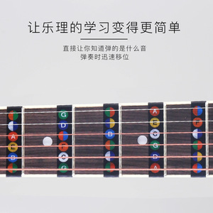 Etiquetas adhesivas para el diapasón de guitarra, herramienta de práctica para el aprendizaje de guitarra acústica - Product Image 4