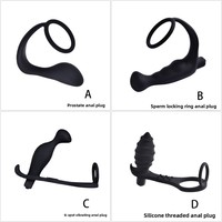Plug anal électrique pour hommes gays avec anneau de verrouillage et masseur de prostate vibrant pour masturbation anale