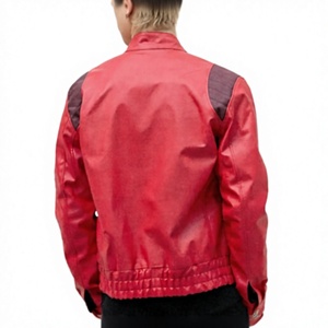 Veste en cuir bomber pour homme, style vintage, décontractée, sportive, pour le printemps, pour motard. - Product Image 1