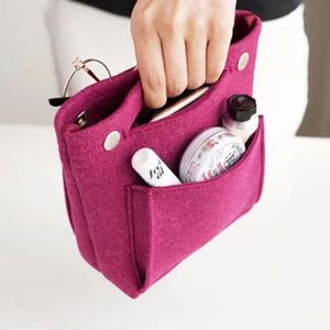 Women Felt Travel Insert Organizer <b>Handbag</b> Hot Organizer Insert Bag Purse Large <b>Liner</b> Lady Makeup Cosmetic Bag Female Tote - Product Image 3