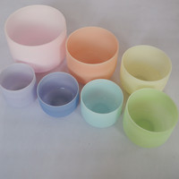 Ensemble de bols chantants en cristal de couleur pastel HF 432hz 440hz bain de guérison bols chantants en quartz vente en gros bols sonores en cristal de méditation