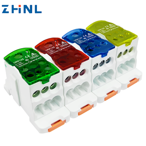 Conectores de cable eléctrico UKK 125A, caja de conexiones de distribución de energía monofásica <span class=keywords><strong>unipolar</strong></span> universal, bloque de terminales de carril Din - Product Image 2