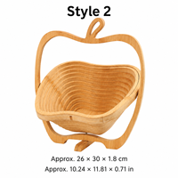Panier à fruits pliable en bois, bol de rangement naturel en forme de pomme, organisateur de cuisine, décoration d'intérieur