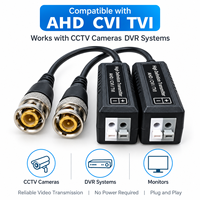 Balun vidéo passif, conception compacte, installation facile, Plug and Play, connecteur BNC AHD CVI TVI pour CCTV DVR Moniteur Sécurité