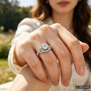 Bague de mariage personnalisée en or massif 10K 14K 18K avec diamant de laboratoire 1 carat, qualité VVS-VS, taille brillant, plaqué or 14K, pour soirée - Product Image 6