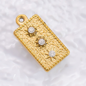 Colecciones de Dijes de Acero Inoxidable con Baño de Oro PVD de 18K en Múltiples Estilos |   Colgantes de Tarot con diseño de Ojo, Luna y Sol para la creación de joyas DIY - Product Image 5