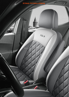 Fundas de Asiento de Cuero Personalizadas con Textura Moderna en Gris para Volkswagen ID 3 2019-2025, Completas, Fáciles de Limpiar, para Todas las Estaciones