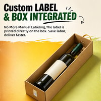 Coffret cadeau et étiquette pour vin en carton kraft écologique, ensemble d'emballage personnalisé, boîte à vin rouge recyclable avec sceau anti-contrefaçon holographique, marque OEM