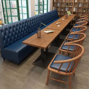 Venta al por mayor Muebles de restaurante Cabina de comida rápida Asientos Sofá Mesas de comedor de madera Sillas-para cafeterías - Product Image 2