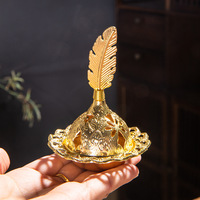 Encensoir d'encens en métal, brûleur d'encens domestique portable pour cônes, diffuseur d'encens arabe Bakhoor