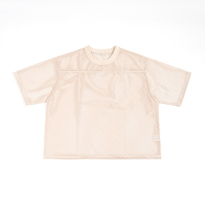 Camiseta Deportiva Personalizable de Malla con Corte Holgado para Hombre, Manga Corta, Informal, con Estampado de Cuadrícula Poligonal - Product Image 3