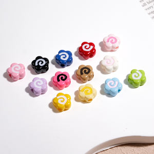 Pez pequeña flor forma Lucite plástico acrílico cuenta suelta DIY teléfono móvil cadena bolsa cadena accesorio - Product Image 2