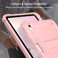 Étui de tablette en silicone PC résistant aux chocs, pour étudiants, affaires, voyages, avec béquille et support pour stylet pour iPad Air 4 Air 5 Pro 11