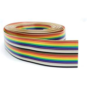 Accesorios para PC, Cable Plano de Cobre Arcoíris, 20P, 10 Pies, 28 AWG, Trenzado, para Conectores de 2.54mm - Product Image 1