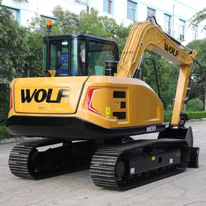 Wolf Excavator 8 Ton Backhoe Digger Crawler Hydraulic Excavator With Rubber/steel Track