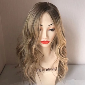 European Silk Top <strong>Blonde</strong> Rooted Human Hair Wig Jewish Kosher Wig - Product Image 3