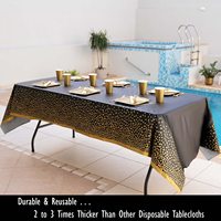 GREATRIL - Manteles Modernos Negros y Dorados para Fiestas, Graduaciones, Nochevieja, Ceremonias, Cumpleaños, Decoraciones Rectangulares de 137 x 274 cm