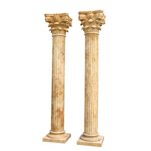 Hiện đại màu vàng đá Roman trụ cột tròn rắn đá cẩm thạch Granite cột tùy chỉnh kích thước sử dụng ngoài trời giá để bán - Product Image 1