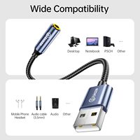 Adaptador de Audio USB-A a 3.5mm de la Marca Biaze, de Aleación de Aluminio, Tarjeta de Sonido Estéreo Externa para Computadora de Escritorio/Portátil/Mac/Linux