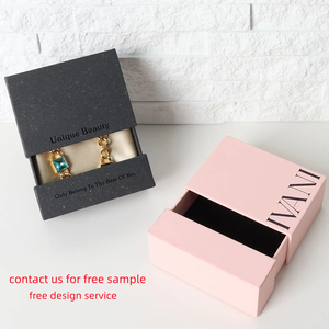 Роскошный дизайн логотип пятно УФ черный картонный ящик шкатулка для украшений с шелковым атласом - Product Image 2