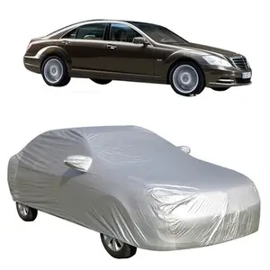 Basics Silver Weatherproof Car Cover Outdoor Sun Protection Snowproof Car Cover Waterproof All Weather for Automobiles