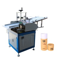 Machine d'étiquetage de bobines de papier entièrement automatisée contrôlée par PLC avec colle thermofusible pour la production de boîtes cylindriques 10-40 fois/min