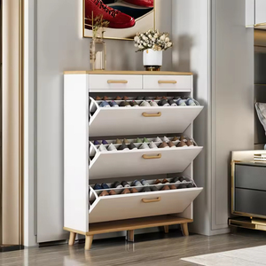Zapatero Moderno de Madera MDF para <span class=keywords><strong>Apartamentos</strong></span> Pequeños, Mueble Sencillo para el Hogar, Almacenamiento de Zapatos con Puerta Corredera - Product Image 3