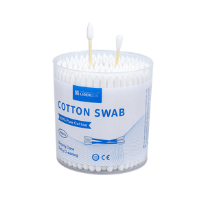 Coton-tiges cosmétiques personnalisés, 200 pièces/boîte, tête ronde pointue, bâtonnet en bambou, coton-tige avec boîte ronde - Product Image 4