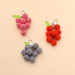 Handmade Knitted Crochet Grape Keychain Toys Knit Fruit Charm Grape Keychain Plush <b>Bag</b> Charm Accessory - Product Image 2