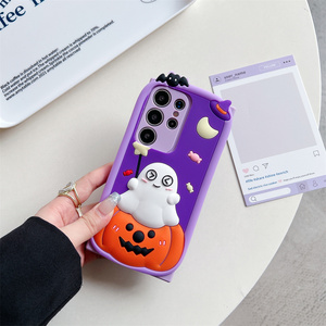 Funda de Teléfono con Diseño de Calabaza Fantasma de Halloween para Samsung <span class=keywords><strong>Galaxy</strong></span> S26 Ultra S25 S24 A57 A56, Funda Protectora de Silicona Suave y Flexible - Product Image 1