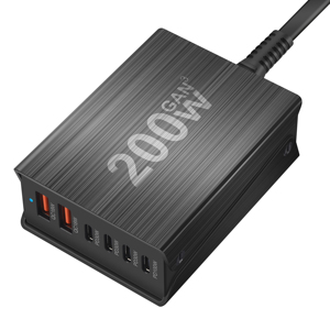 Cargador de Nitruro de Galio de 200W, Carga Rápida PD 4C2A, Cargador para Teléfono Móvil y Computadora, Cabezal de Carga GaN para Escritorio - Product Image 5