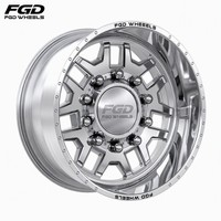 Velg Truk Off-Road H-Style Forged 20 22 24 26 28 30 Inch, Chrome Poles, 5/6/8/10 Lubang, Offset Negatif, untuk Truk Berat