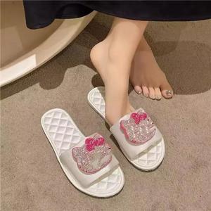 Ciabatte da donna e ragazza <span class=keywords><strong>per</strong></span> uso domestico, con strass, punta aperta, piatte, <span class=keywords><strong>antiscivolo</strong></span>, <span class=keywords><strong>per</strong></span> esterno, <span class=keywords><strong>sandali</strong></span> all'ingrosso - Product Image 4