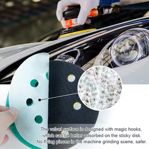 5 인치 125mm 녹색 모래 종이 8 홀 후크 앤 루프 샌딩 디스크 자동차 용 사포 - Product Image 5