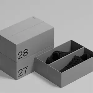 Kotak sepatu kosong kustom dengan kemasan Logo kotak penyimpanan mewah kardus kotak sepatu lipat untuk kemasan