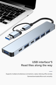 Chất lượng cao 7 trong 1 <span class=keywords><strong>USB</strong></span> <span class=keywords><strong>HUB</strong></span> Type-C <span class=keywords><strong>HUB</strong></span> Multiport Dock trạm với USB3.0 USB2.0 Adapter 7 cổng <span class=keywords><strong>USB</strong></span> C <span class=keywords><strong>HUB</strong></span> cho điện thoại máy tính xách tay - Product Image 5