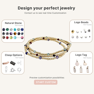 Bracelet en perles de pierre de naissance naturelle de 3 mm, perles en acier inoxydable, bracelet de pierre de naissance, vente en gros, bijoux personnalisés pour petites entreprises, OEM ODM - Product Image 3