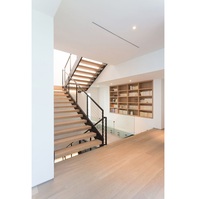 Intérieur double plaque d'acier escalier bois marche droite zig zag escalier en forme de Z limon escalier