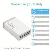 Chargeur de téléphone portable 2023, technologie intelligente, chargeur mural USB 5 ports pour PhoneX/8/7/6s/Plus et plus encore